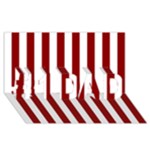 Vertical Stripes - White and Dark Red #1 DAD 3D Greeting Card (8x4)