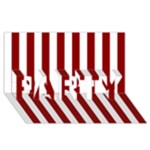 Vertical Stripes - White and Dark Red PARTY 3D Greeting Card (8x4)