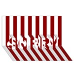 Vertical Stripes - White and Dark Red SORRY 3D Greeting Card (8x4)