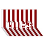 Vertical Stripes - White and Dark Red HUGS 3D Greeting Card (8x4)