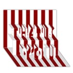 Vertical Stripes - White and Dark Red THANK YOU 3D Greeting Card (7x5)