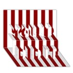 Vertical Stripes - White and Dark Red You Did It 3D Greeting Card (7x5)