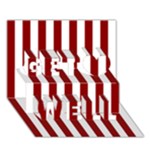 Vertical Stripes - White and Dark Red Get Well 3D Greeting Card (7x5)