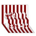 Vertical Stripes - White and Dark Red You Rock 3D Greeting Card (7x5)