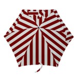 Vertical Stripes - White and Dark Red Mini Umbrella