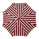 Vertical Stripes - White and Dark Red Golf Umbrella