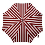 Vertical Stripes - White and Dark Red Hook Handle Umbrella (Small)