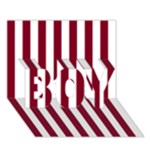 Vertical Stripes - White and Burgundy Red BOY 3D Greeting Card (7x5)