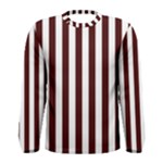 Vertical Stripes - White and Bulgarian Rose Red Men s Long Sleeve T-shirt