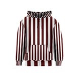 Vertical Stripes - White and Bulgarian Rose Red Kid s Zipper Hoodie