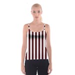 Vertical Stripes - White and Bulgarian Rose Red Spaghetti Strap Top