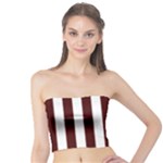 Vertical Stripes - White and Bulgarian Rose Red Tube Top