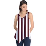 Vertical Stripes - White and Bulgarian Rose Red Sleeveless Tunic