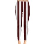 Vertical Stripes - White and Bulgarian Rose Red Women s Leggings