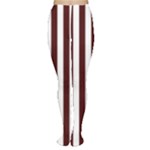 Vertical Stripes - White and Bulgarian Rose Red Women s Tights