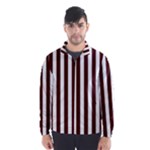 Vertical Stripes - White and Bulgarian Rose Red Wind Breaker (Men)