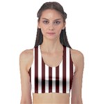 Vertical Stripes - White and Bulgarian Rose Red Women s Sports Bra