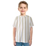 Vertical Stripes - White and Pearl Brown Kid s Sport Mesh Tee