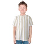 Vertical Stripes - White and Pearl Brown Kid s Cotton Tee