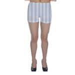 Vertical Stripes - White and Pearl Brown Skinny Shorts