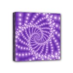 Glossy Purple  Beaded Spiral Fractal Mini Canvas 4  x 4  (Stretched)