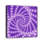 Glossy Purple  Beaded Spiral Fractal Mini Canvas 6  x 6  (Stretched)