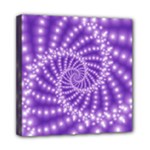 Glossy Purple  Beaded Spiral Fractal Mini Canvas 8  x 8  (Stretched)