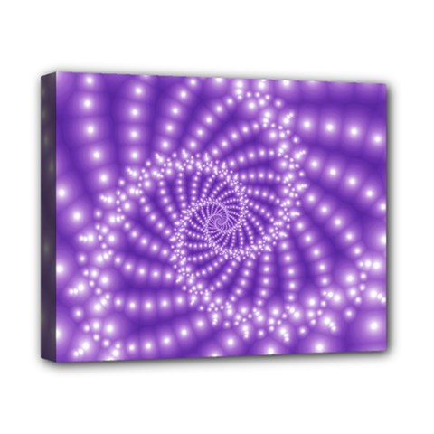 Glossy Purple  Beaded Spiral Fractal Canvas 10  x 8  (Stretched) from ArtsNow.com