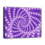 Glossy Purple  Beaded Spiral Fractal Canvas 14  x 11  (Stretched)