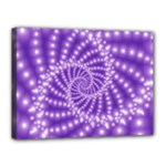 Glossy Purple  Beaded Spiral Fractal Canvas 16  x 12  (Stretched)