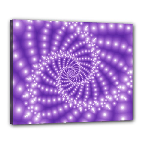 Glossy Purple  Beaded Spiral Fractal Canvas 20  x 16  (Stretched) from ArtsNow.com