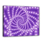 Glossy Purple  Beaded Spiral Fractal Canvas 20  x 16  (Stretched)