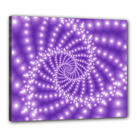 Glossy Purple  Beaded Spiral Fractal Canvas 24  x 20  (Stretched) from ArtsNow.com