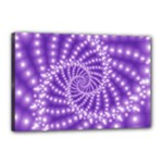 Glossy Purple  Beaded Spiral Fractal Canvas 18  x 12  (Stretched)