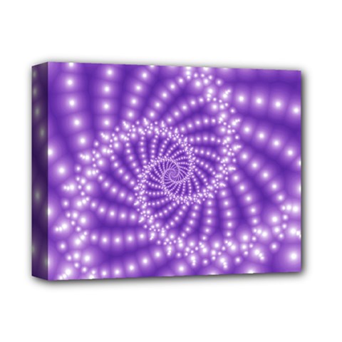 Glossy Purple  Beaded Spiral Fractal Deluxe Canvas 14  x 11  (Stretched) from ArtsNow.com