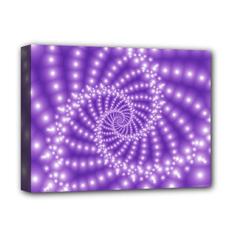 Glossy Purple  Beaded Spiral Fractal Deluxe Canvas 16  x 12  (Stretched)  from ArtsNow.com