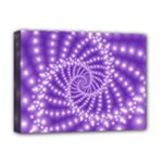 Glossy Purple  Beaded Spiral Fractal Deluxe Canvas 16  x 12  (Stretched) 