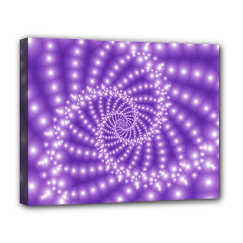 Glossy Purple  Beaded Spiral Fractal Deluxe Canvas 20  x 16  (Stretched) from ArtsNow.com