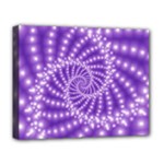 Glossy Purple  Beaded Spiral Fractal Deluxe Canvas 20  x 16  (Stretched)