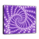 Glossy Purple  Beaded Spiral Fractal Deluxe Canvas 24  x 20  (Stretched)