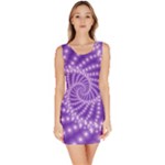 Glossy Purple  Beaded Spiral Fractal Bodycon Dress