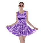 Glossy Purple  Beaded Spiral Fractal Skater Dress