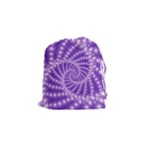 Glossy Purple  Beaded Spiral Fractal Drawstring Pouch (Small)