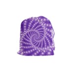 Glossy Purple  Beaded Spiral Fractal Drawstring Pouch (Medium)