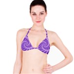 Glossy Purple  Beaded Spiral Fractal Bikini Top