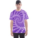 Glossy Purple  Beaded Spiral Fractal Men s Sport Mesh Tee