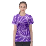 Glossy Purple  Beaded Spiral Fractal Women s Sport Mesh Tee