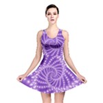 Glossy Purple  Beaded Spiral Fractal Reversible Skater Dress