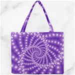 Glossy Purple  Beaded Spiral Fractal Mini Tote Bag