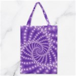 Glossy Purple  Beaded Spiral Fractal Classic Tote Bag